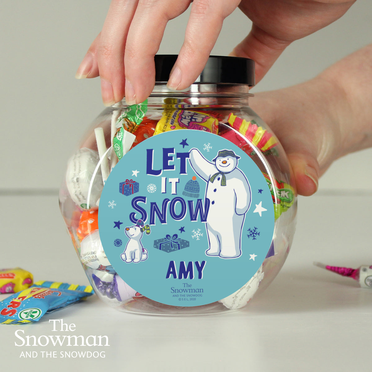 Personalised The Snowman and the Snowdog Sweet Jar - image 3