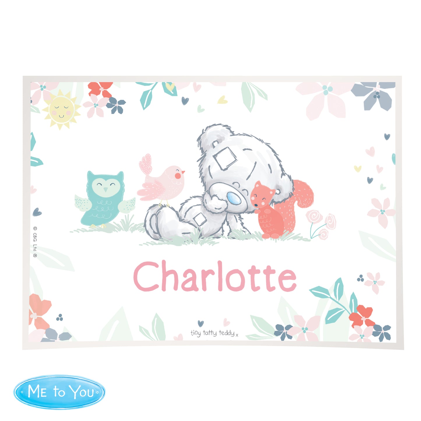 Personalised Tiny Tatty Teddy Woodland Animal Placemat - image 4