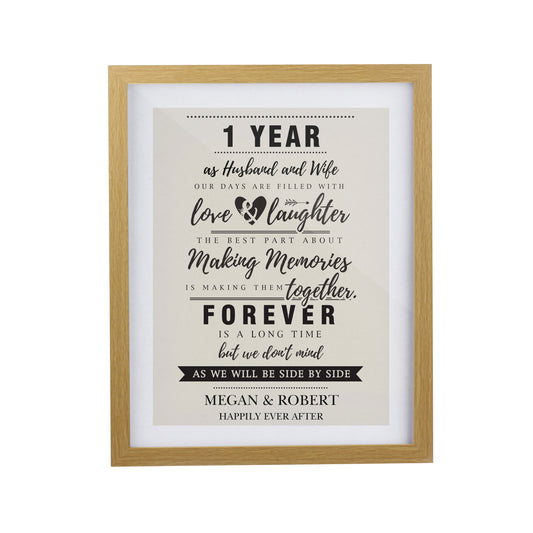 Personalised Anniversary Oak Poster Frame - image 3