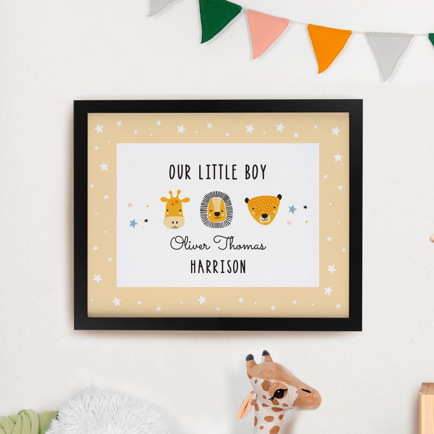 Personalised Scandi Animals Black Poster Frame - image 3