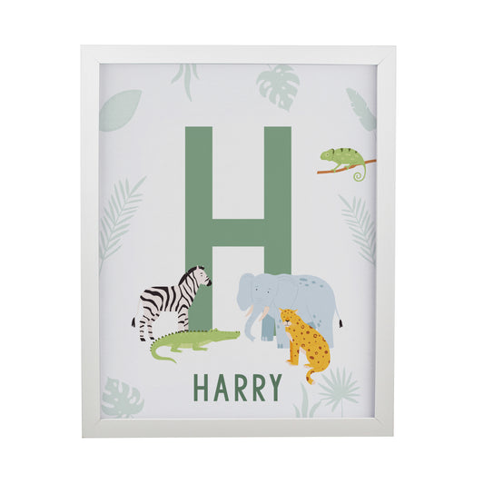 Personalised Animal Initial White Poster Frame - image 3