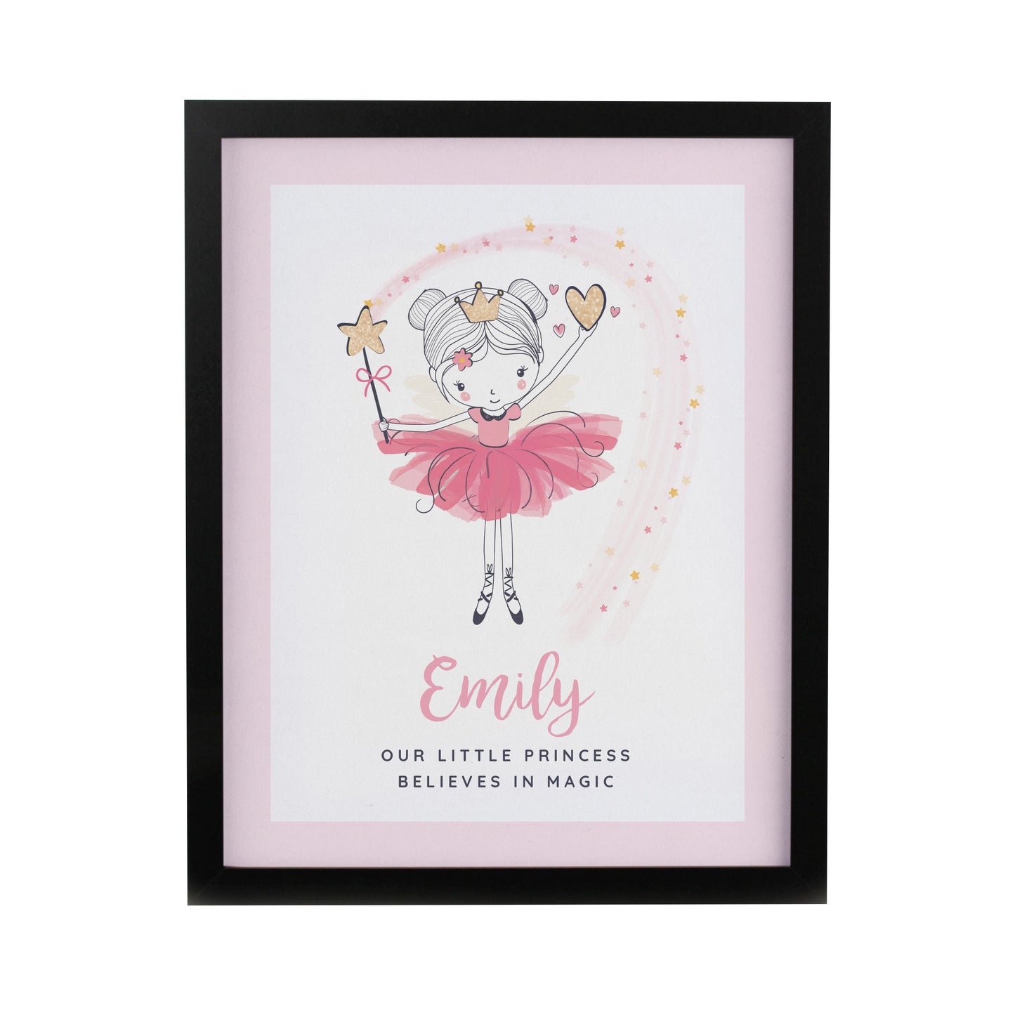 Personalised Princess Ballerina Black Poster Frame - image 3