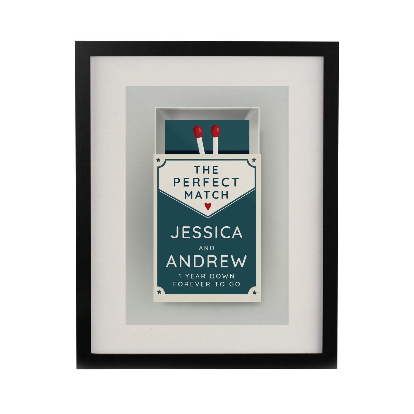 Personalised Perfect Match Black Poster Frame - image 3