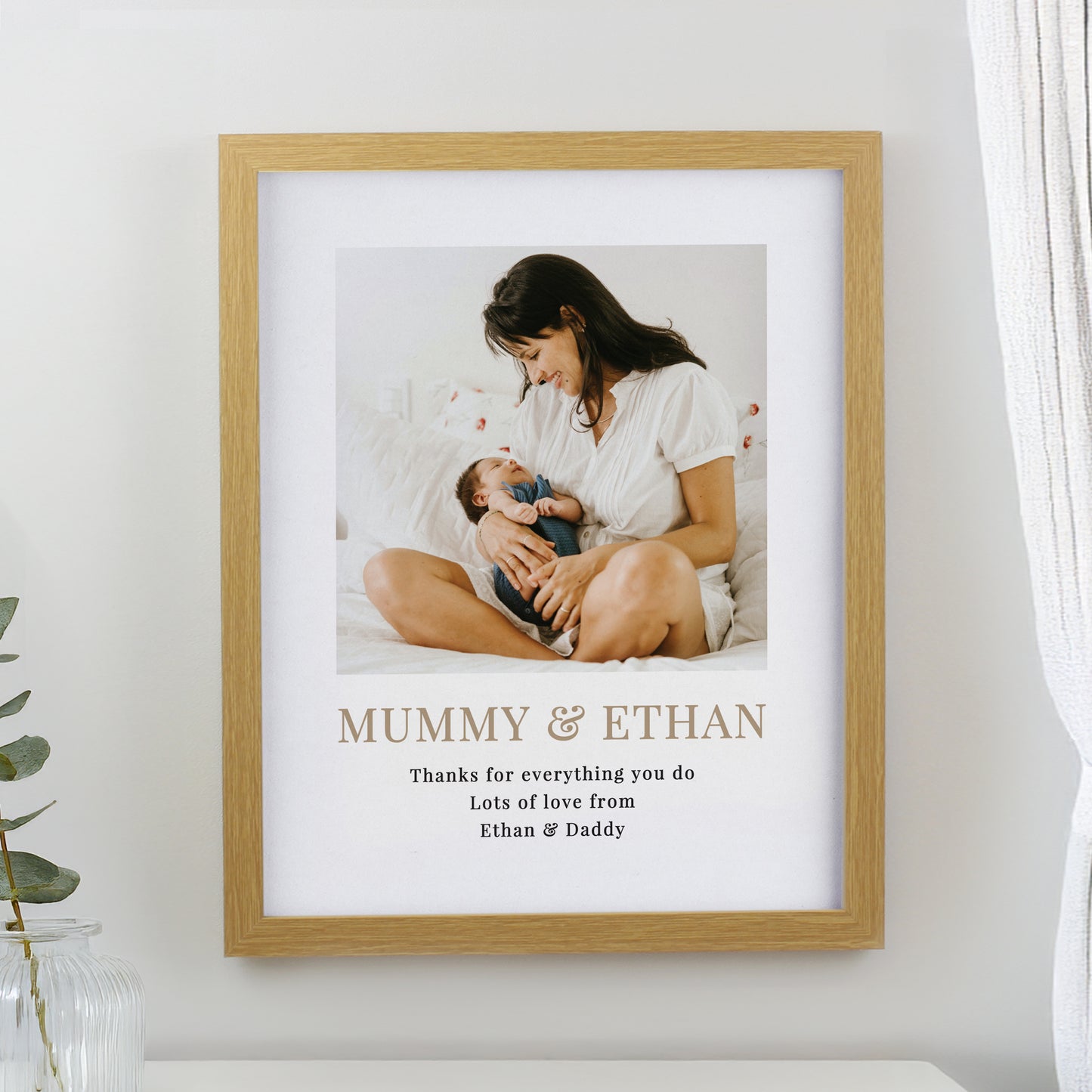 Personalised Square Photo Upload Oak Poster Frame - image 3