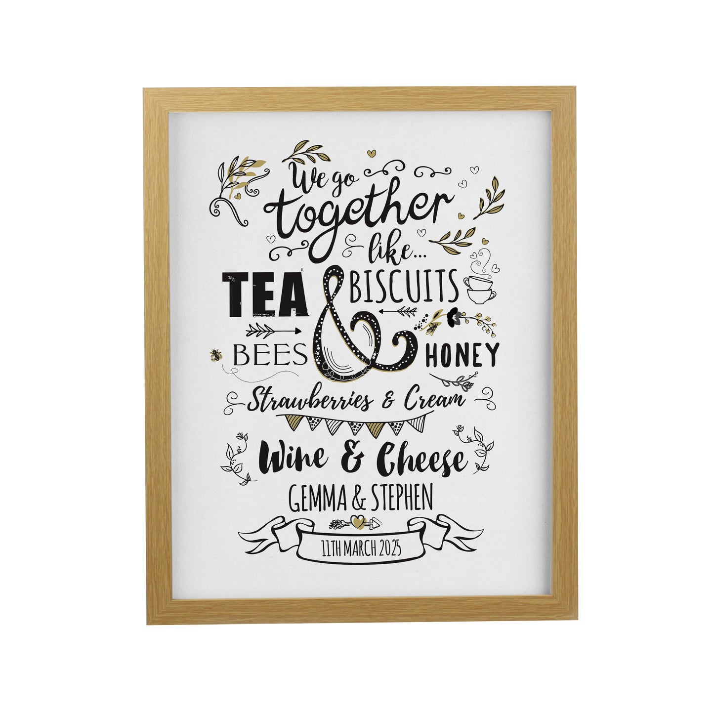 Personalised We go Together Oak Poster Frame - image 3