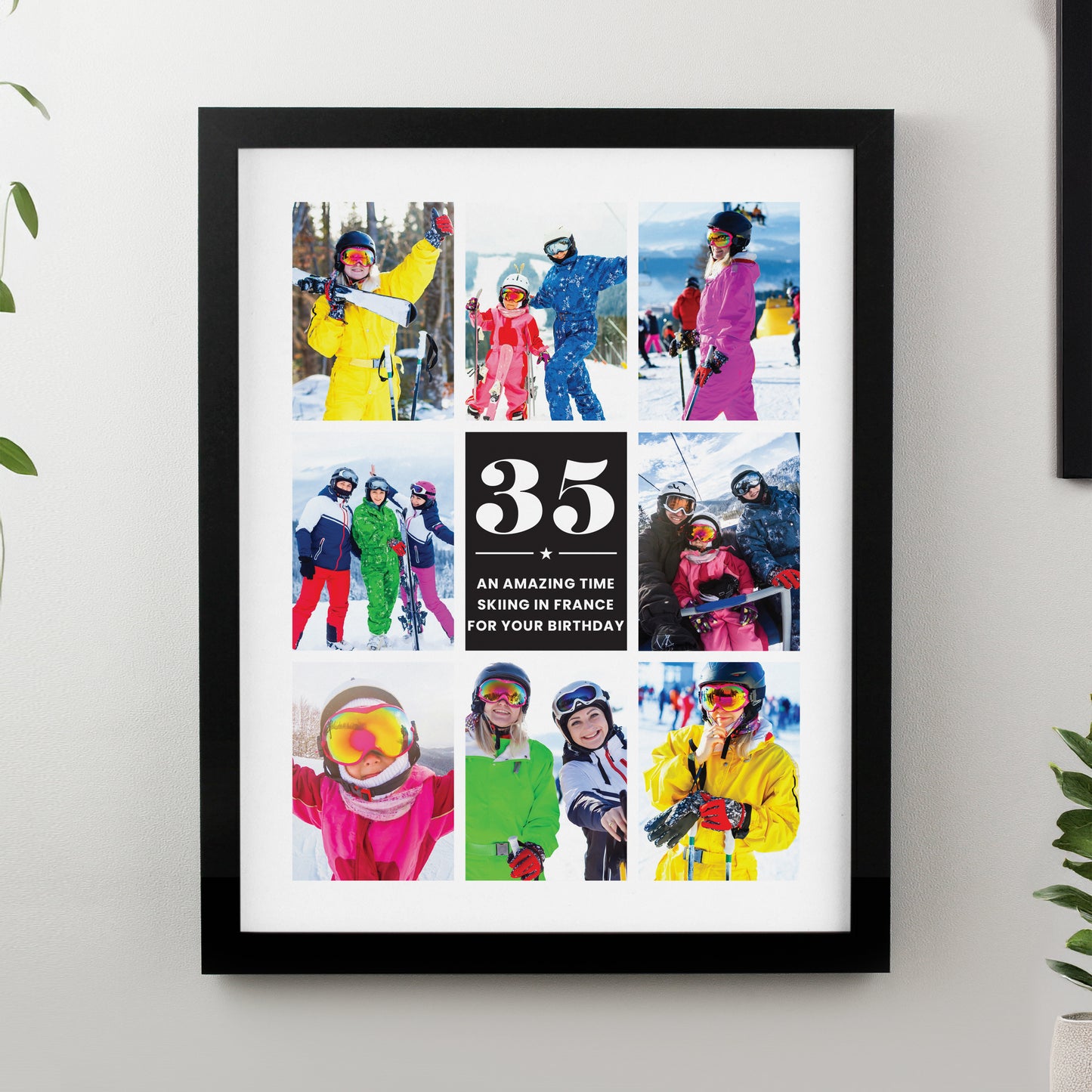 Personalised Big Number Multi Photo Upload Black Poster Frame - image 3