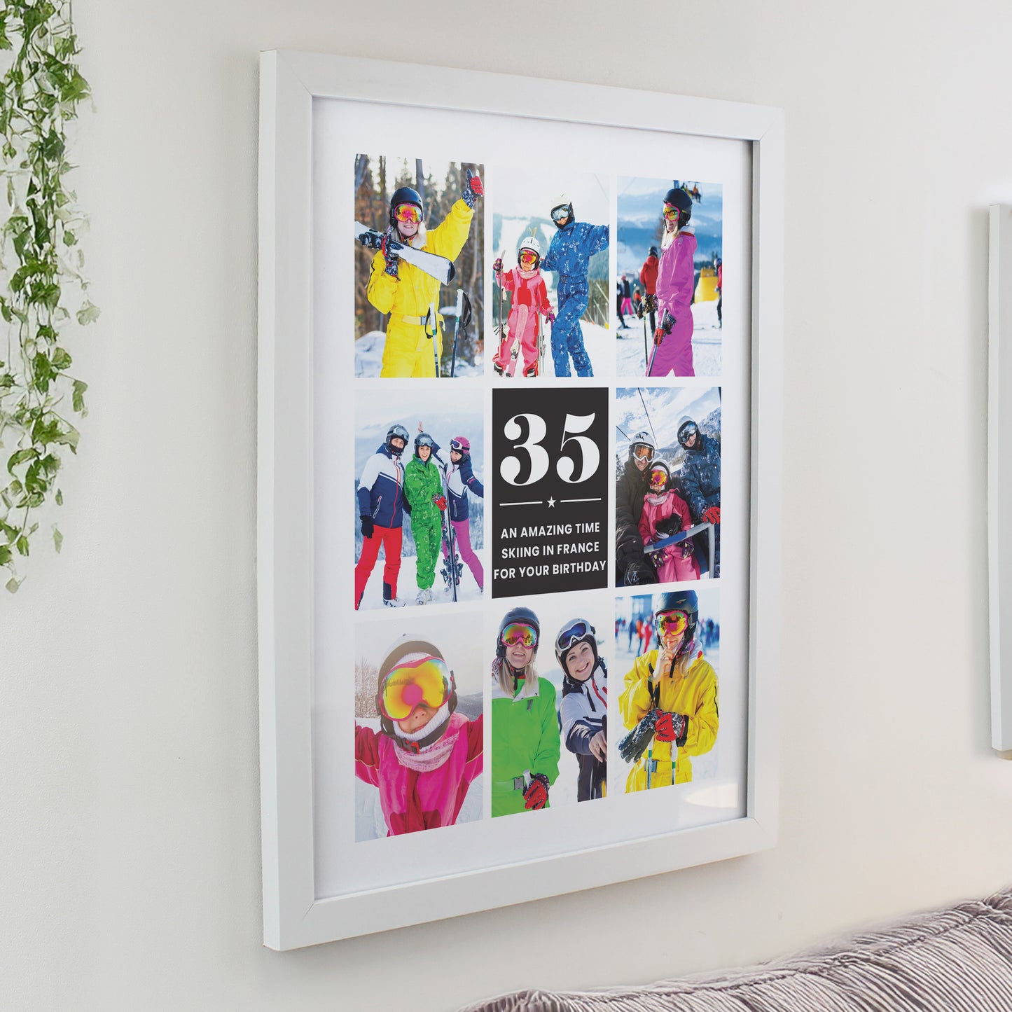 Personalised Big Number Multi Photo Upload White Poster Frame - image 2