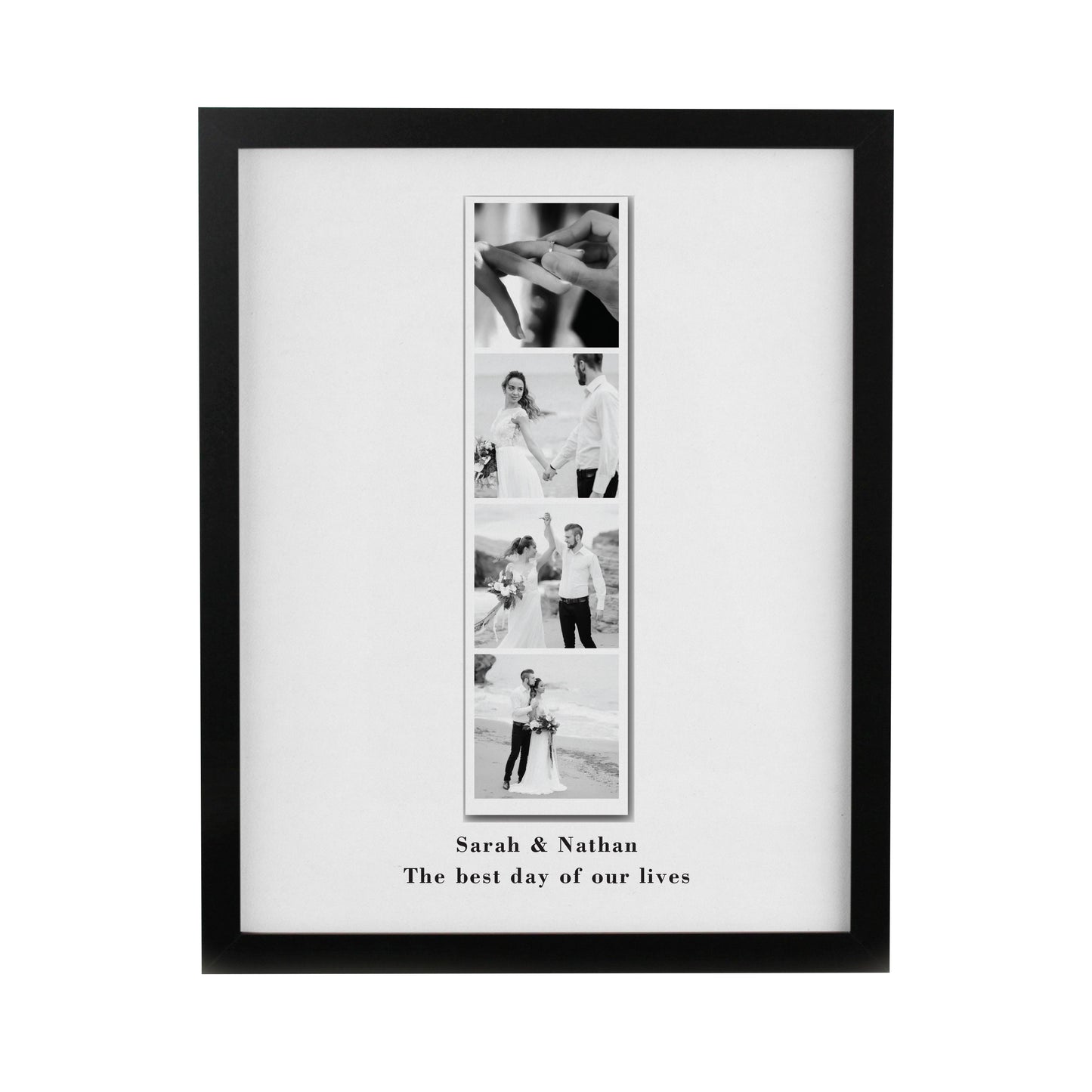 Personalised Photo Upload Strip Black Poster Frame - image 3