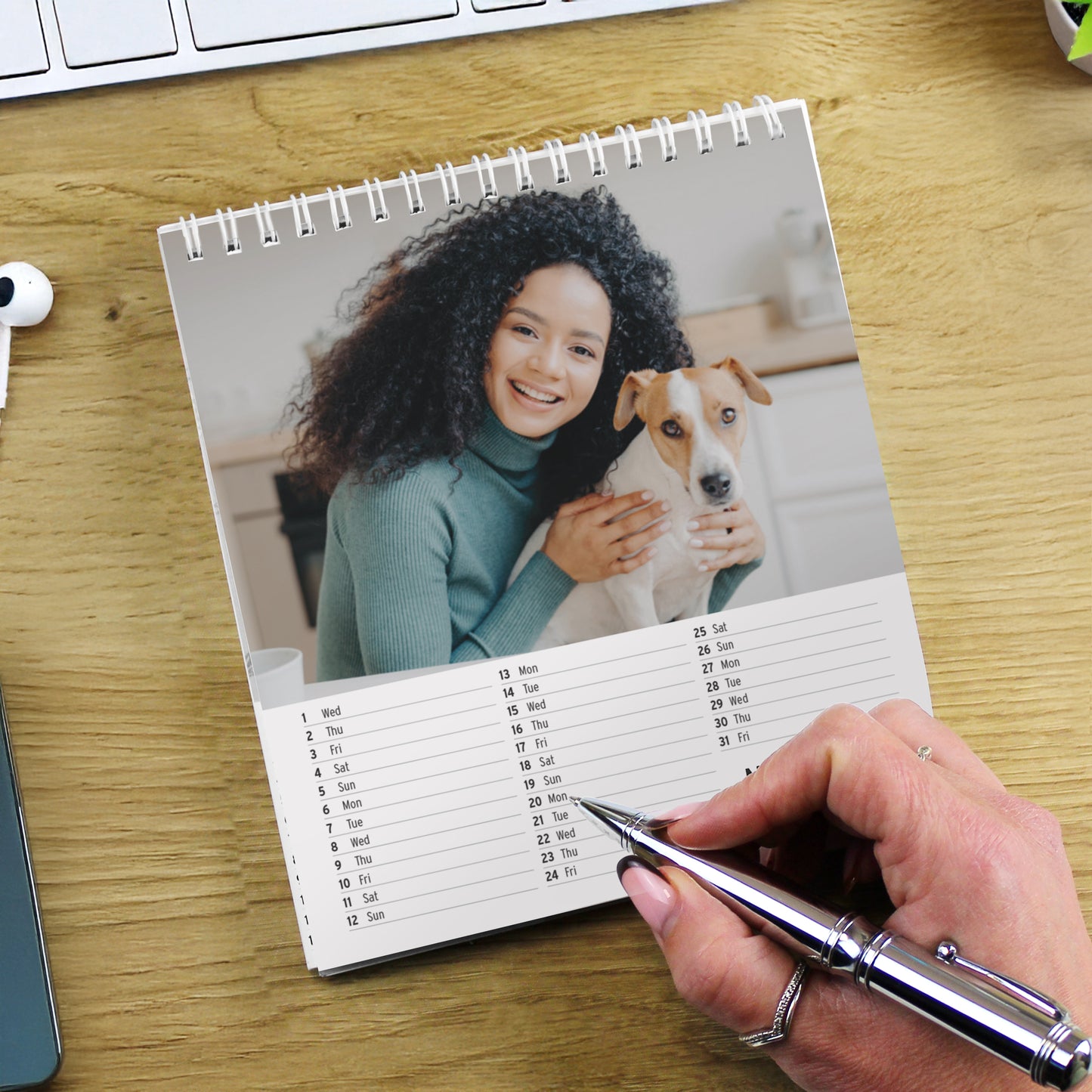 Personalised Photo Upload Desk Calendar – Christmas Birthday Office Gift - image 4
