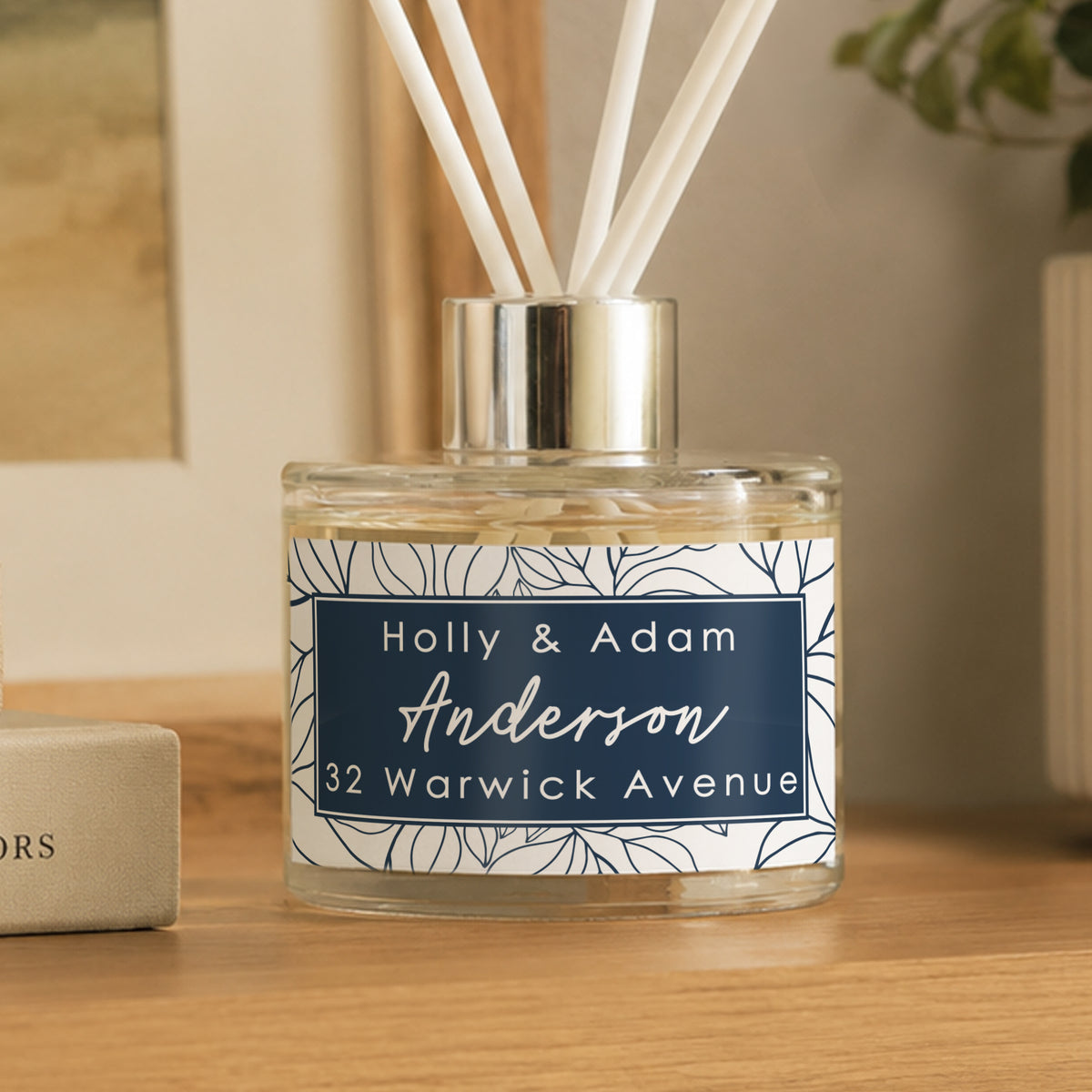 Personalised Blue Botanical Reed Diffuser from Heartfelt Gifts