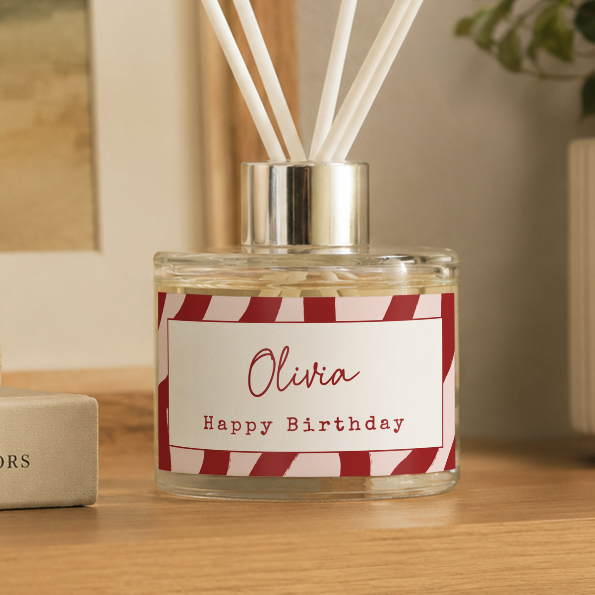 Personalised Funky Striped Reed Diffuser from Heartfelt Gifts