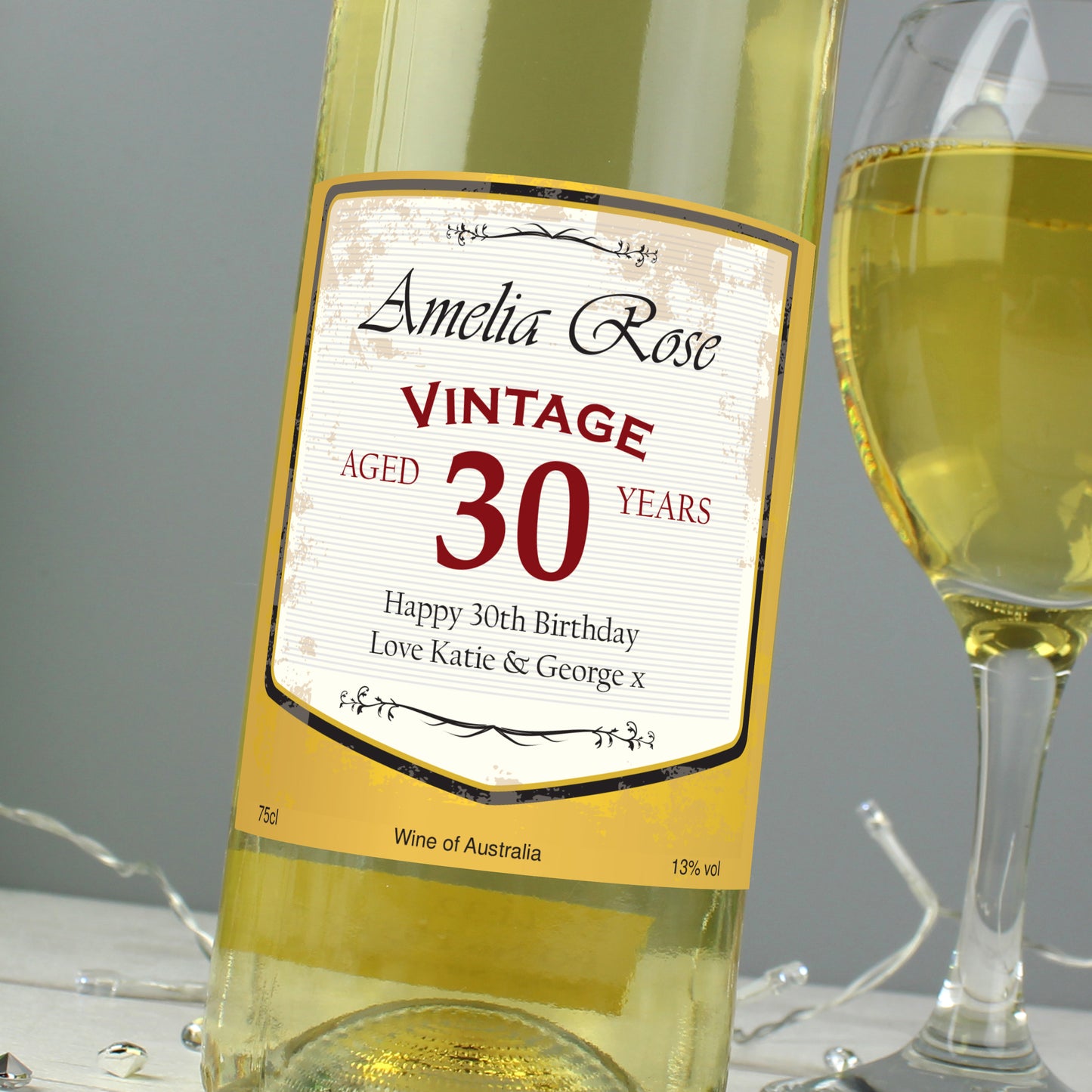 Personalised White Wine Vintage Age Label - image 5