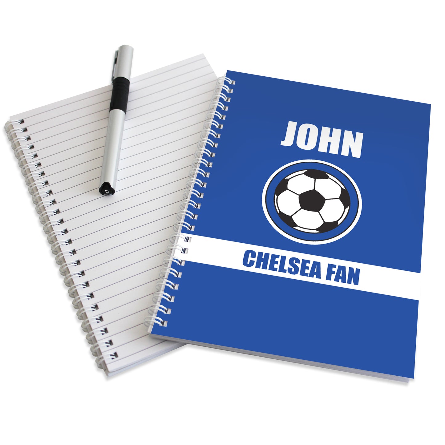 Personalised Dark Blue Football Fan A5 Notebook - image 3