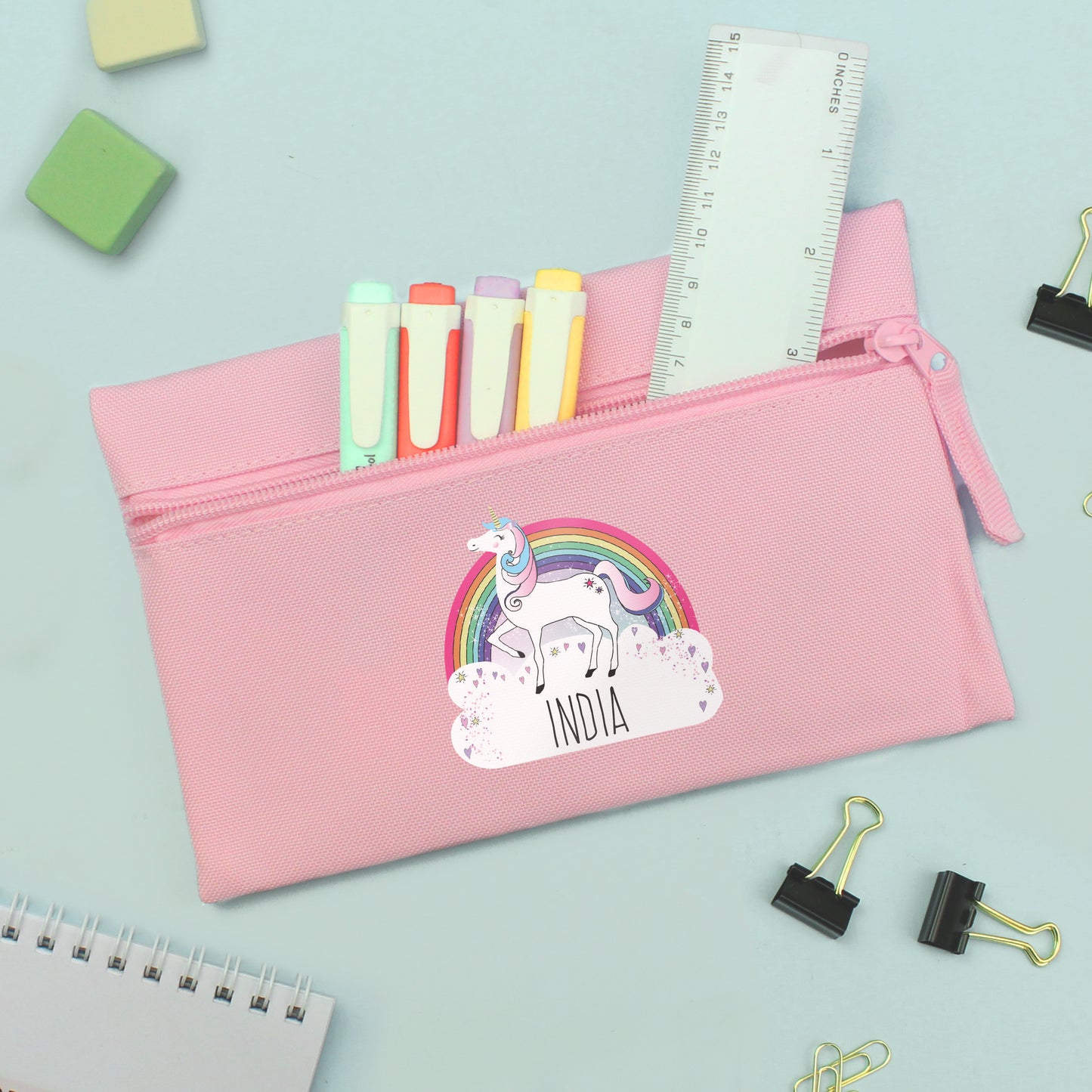 Personalised Unicorn Pink Pencil Case - image 3