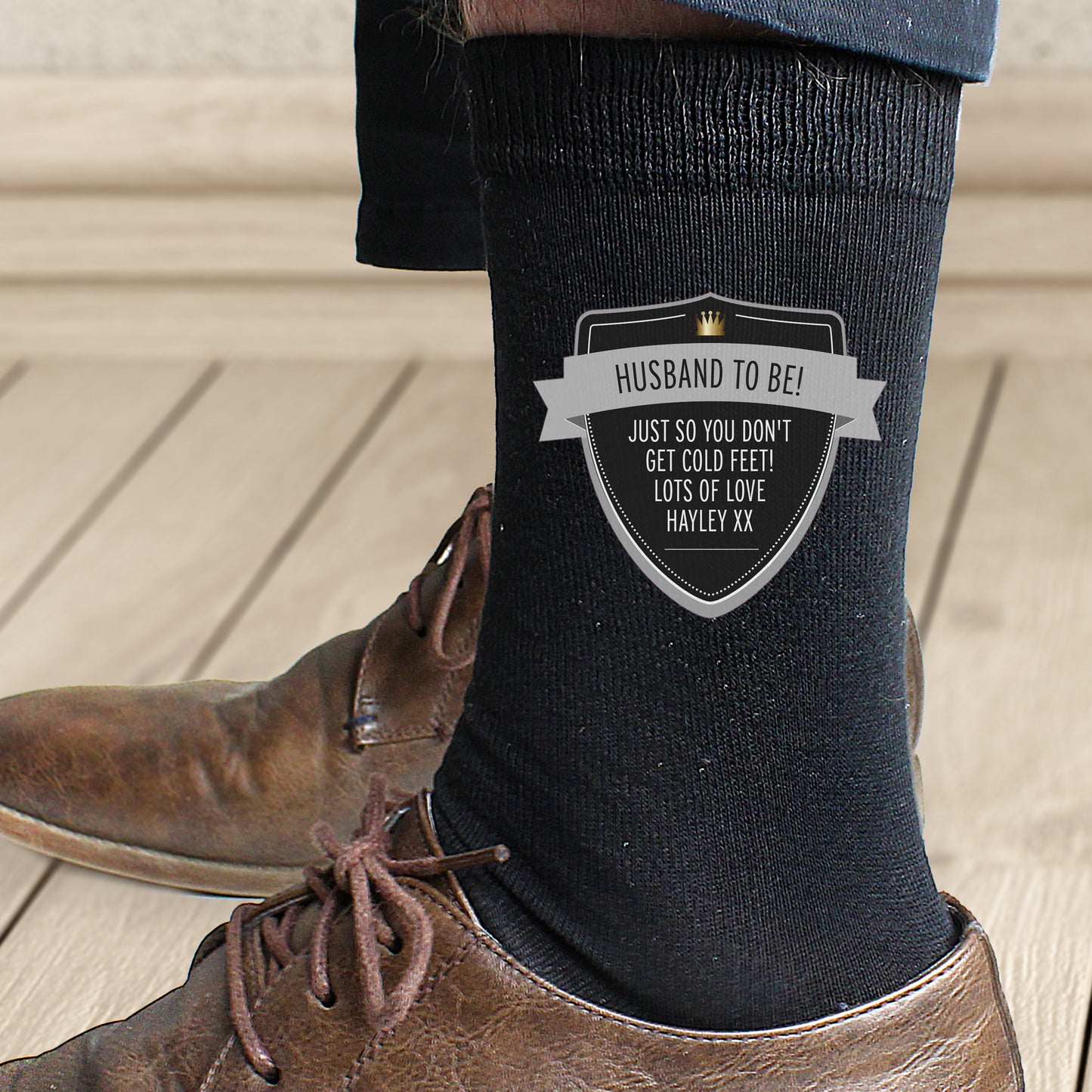 Personalised Classic Shield Men's Socks from Heartfelt Gifts