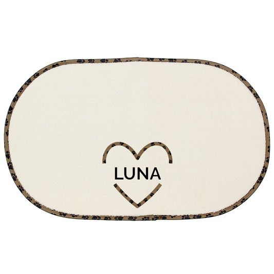 Personalised Love Heart Microfibre Pet Bowl Mat - image 2