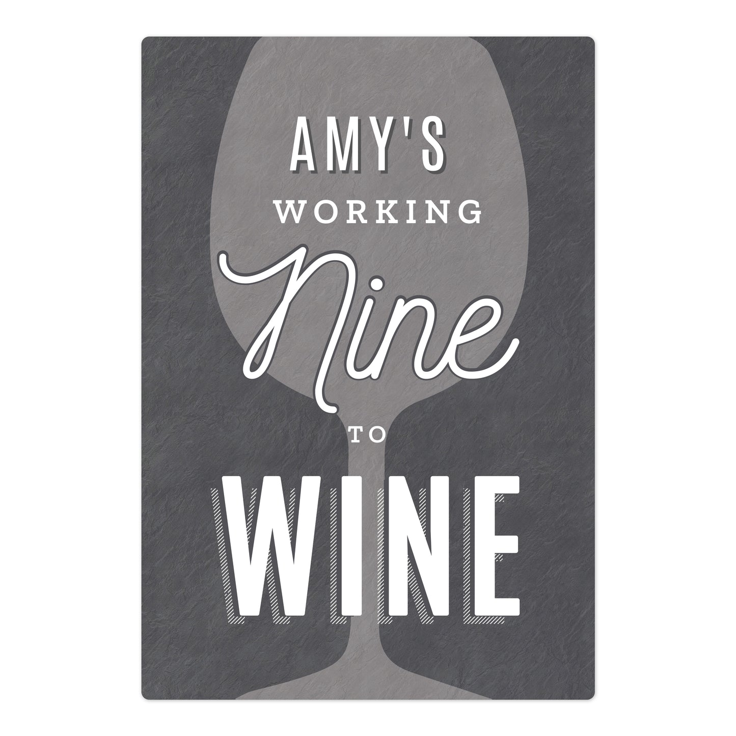Personalised Working Nine to Wine Metal Sign - image 2