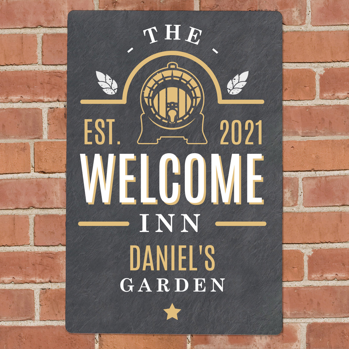 Personalised The Welcome Inn Metal Sign from Heartfelt Gifts