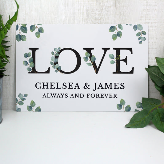 Personalised Botanical LOVE Metal Sign - image 3