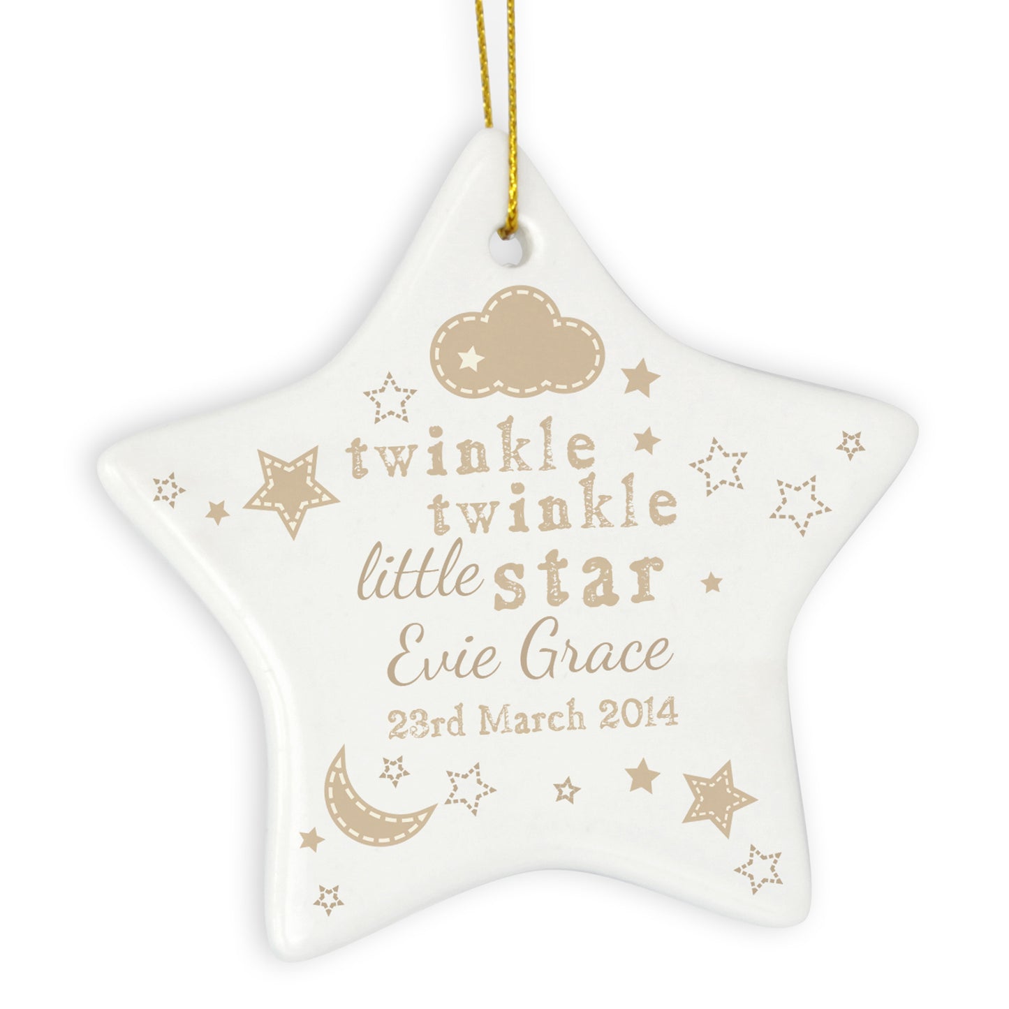 Personalised Twinkle Twinkle Ceramic Star Decoration - image 2
