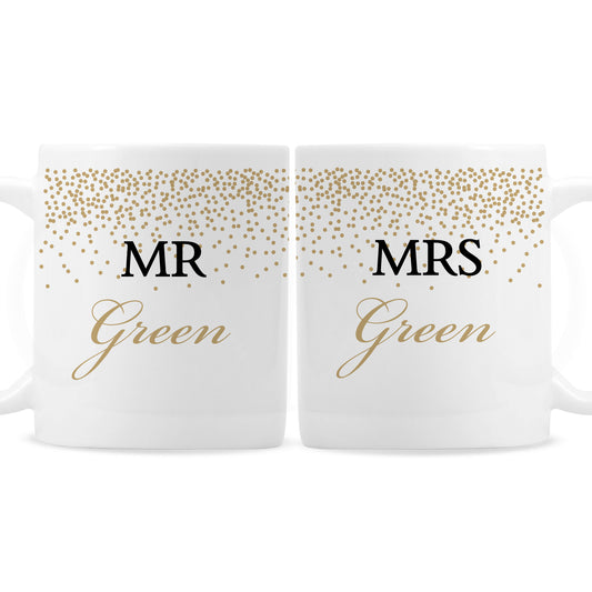 Personalised Gold Confetti Wedding Mug Set - image 2