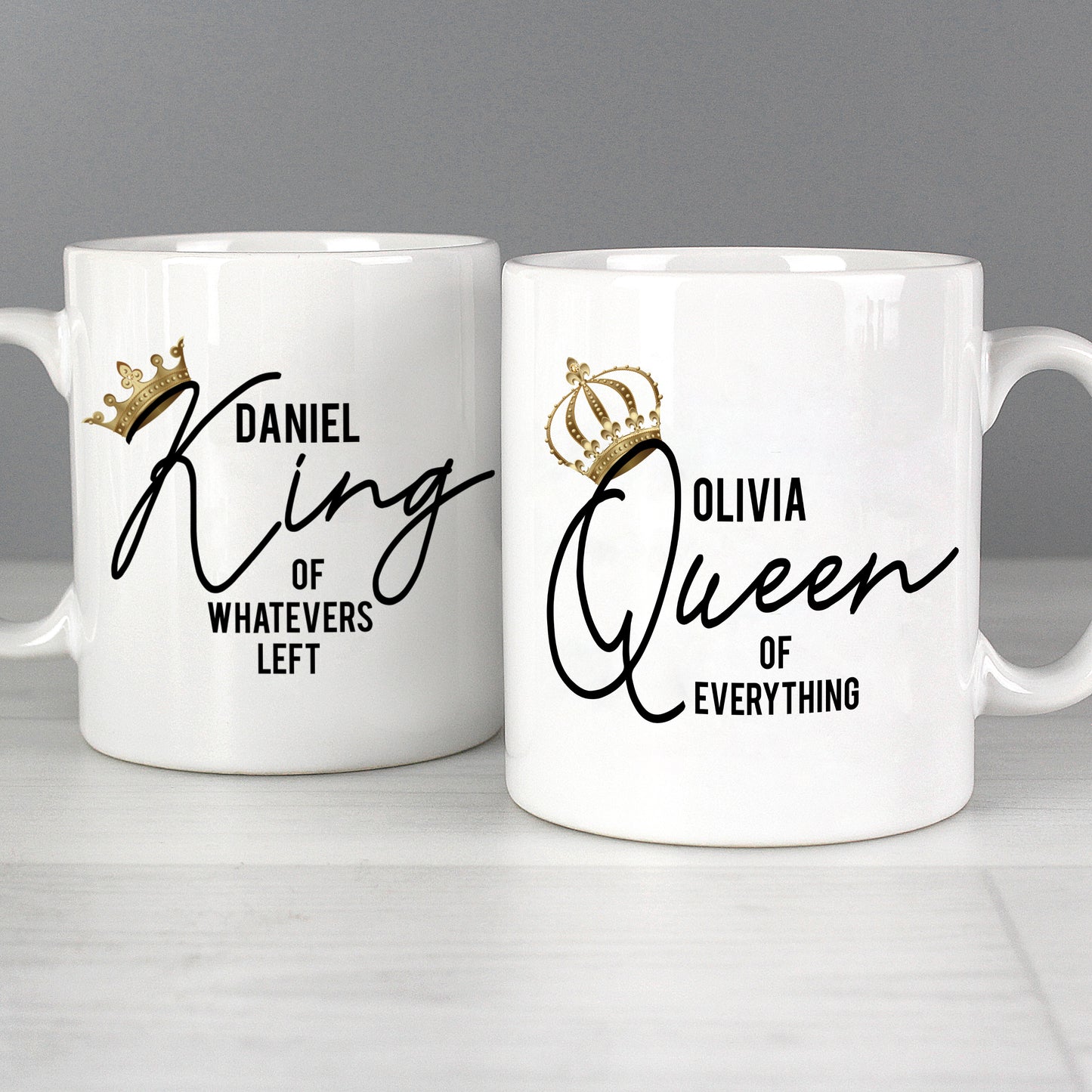 Personalised King and Queen of Everything Mug Set - image 3