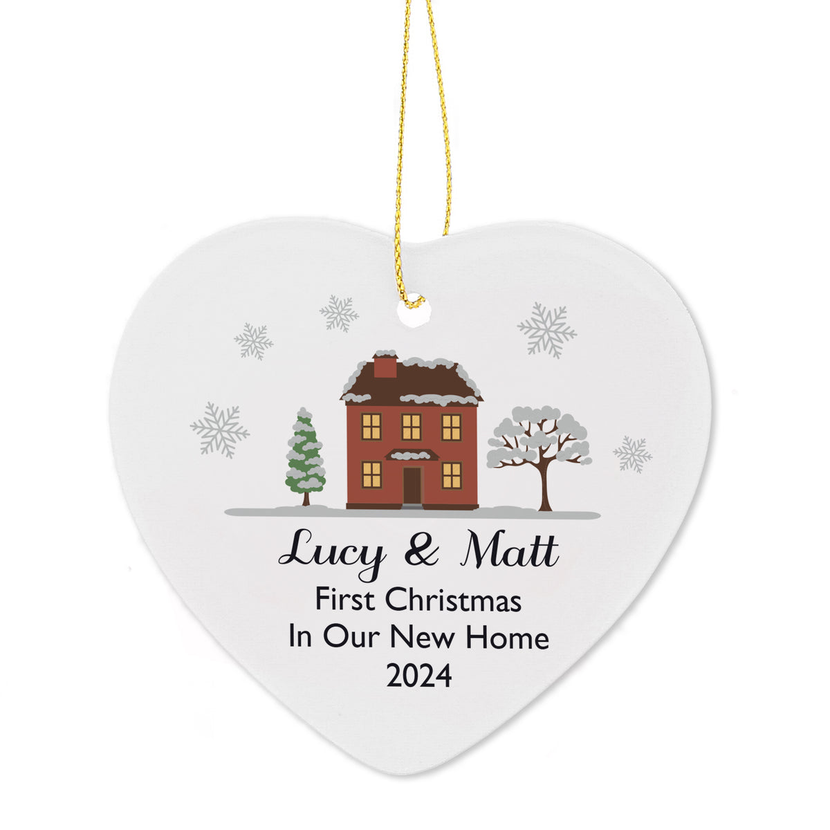 Personalised Cosy Christmas Ceramic Heart Decoration - image 4