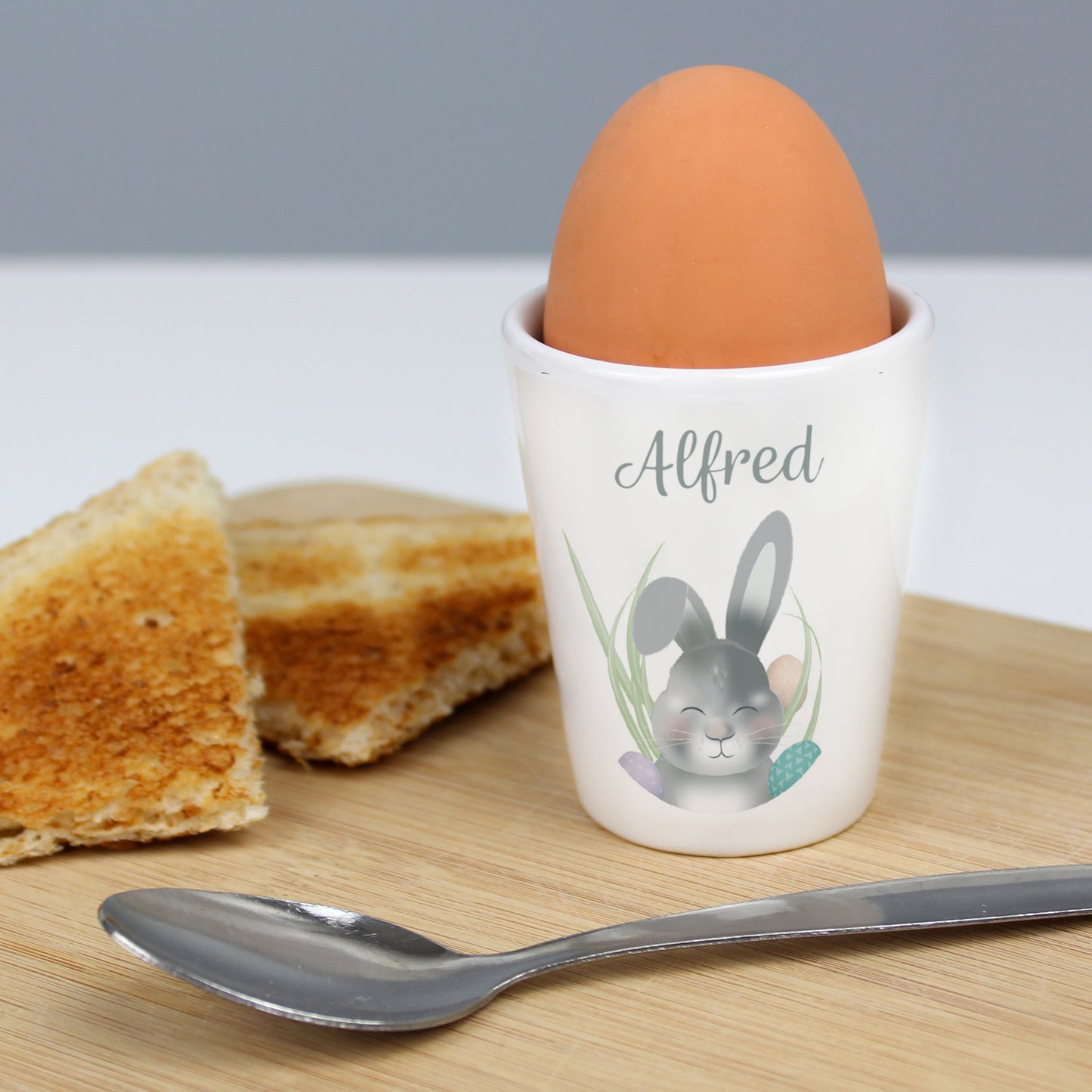 Personalised Grey Easter Bunny Egg Cup - image 8