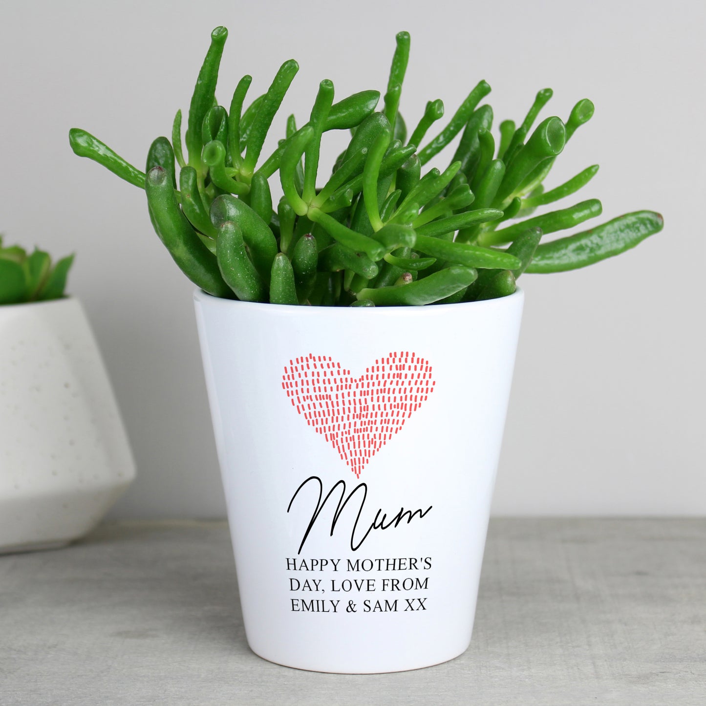 Personalised Heart Plant Pot from Heartfelt Gifts