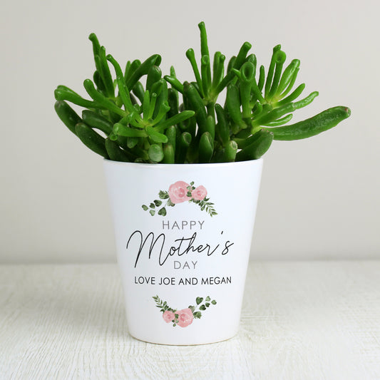 Personalised Abstract Rose Happy Mothers Day Plant Pot - image 3