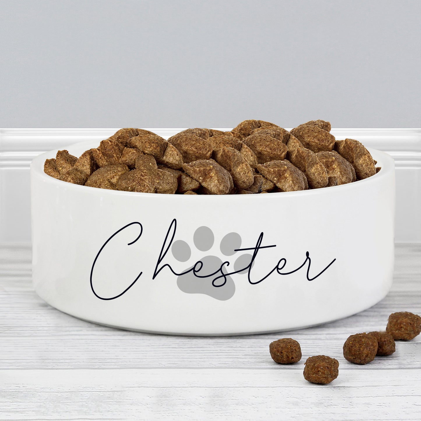 Personalised Grey Paw Print Name 15cm Medium Pet Bowl - image 3