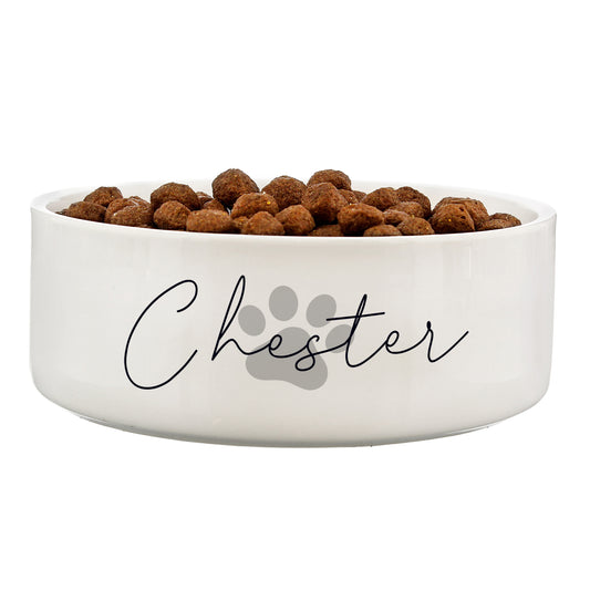 Personalised Grey Paw Print Name 15cm Medium Pet Bowl - image 4