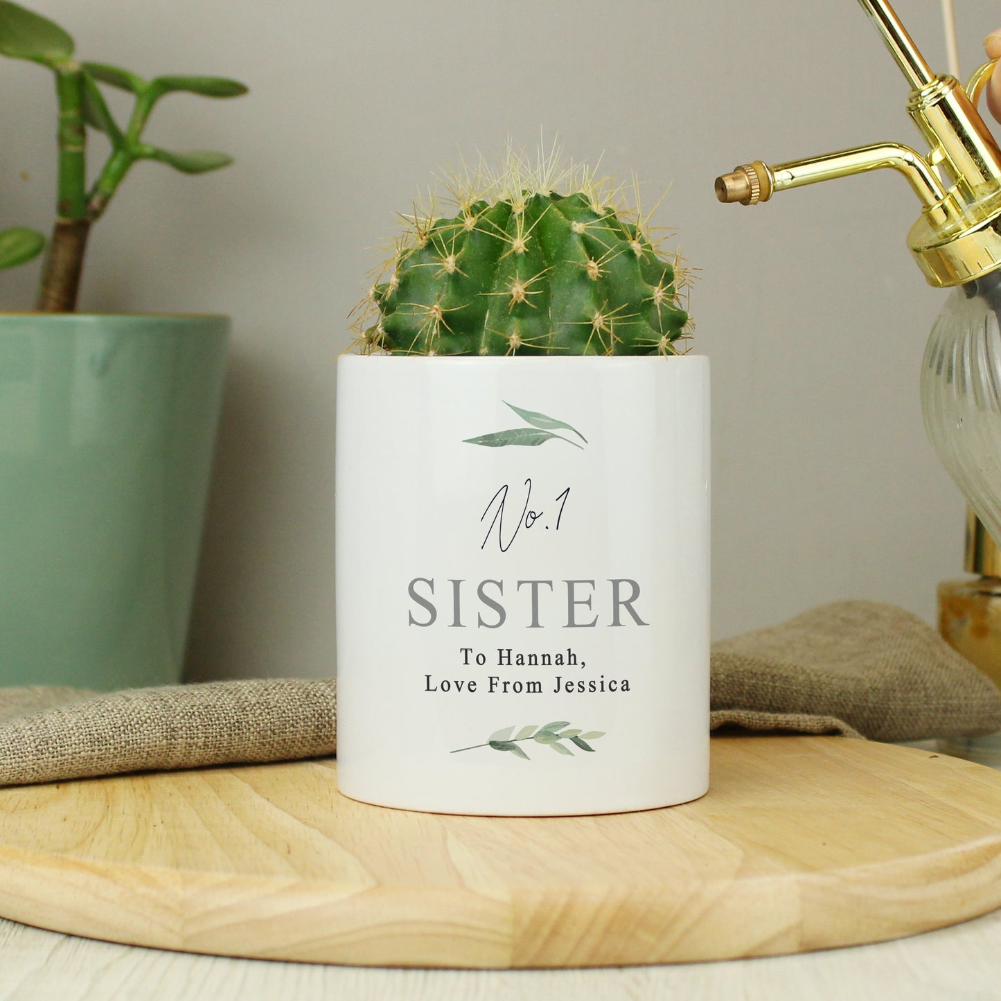 Personalised Free Text Botanical Ceramic Storage Pot - image 3