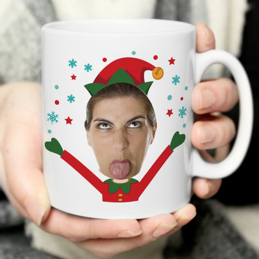 Personalised Photo Upload Christmas Elf Mug - image 2