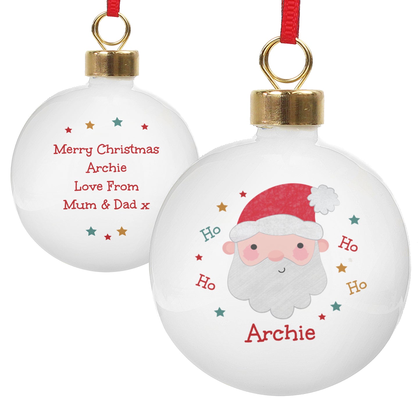 Personalised Santa Christmas Bauble – Children's Christmas Tree Gift - image 5