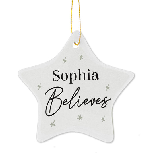 Personalised Believes Ceramic Star Decoration - image 2