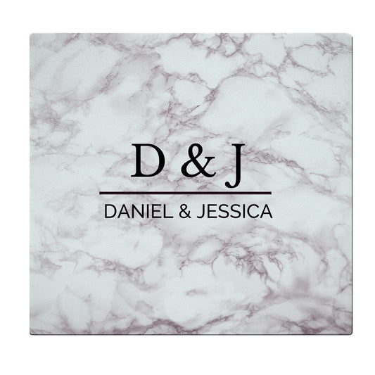 Personalised Marble Effect Glass Chopping Board/Worktop Saver - image 2
