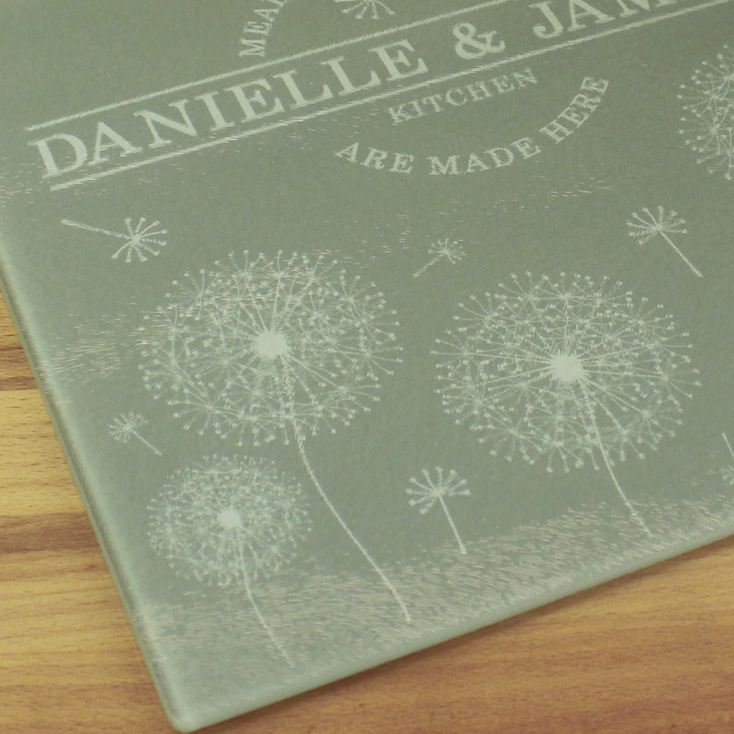 Personalised Dandelion Glass Chopping Board/Worktop Saver - image 6