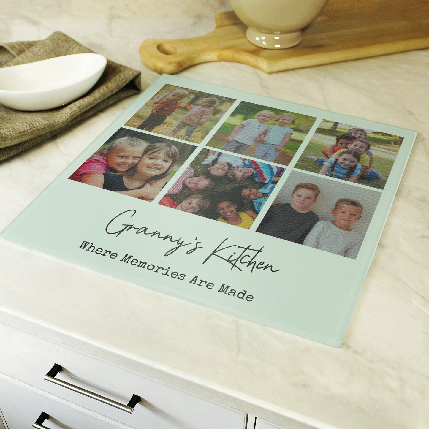 Personalised Photo Upload Glass Chopping Board – Birthday Housewarming Gift - image 2