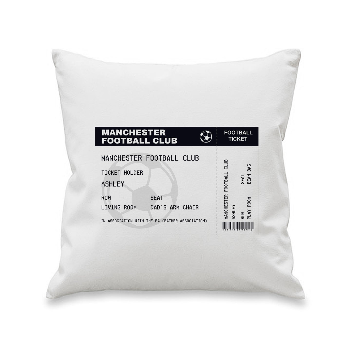 Personalised Football Ticket Cushion - image 5