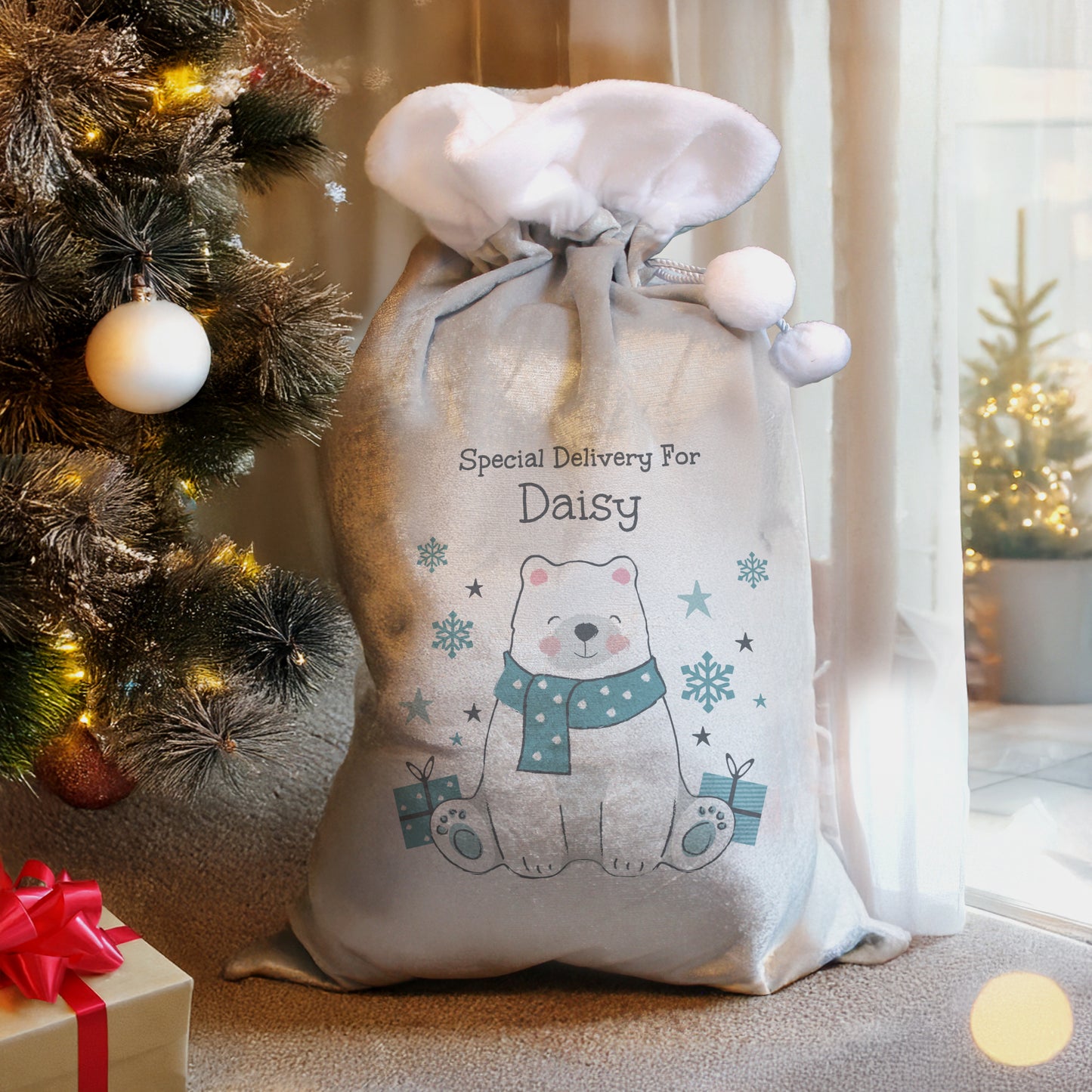 Personalised Polar Bear Christmas Sack – Children's Christmas Gift - image 2