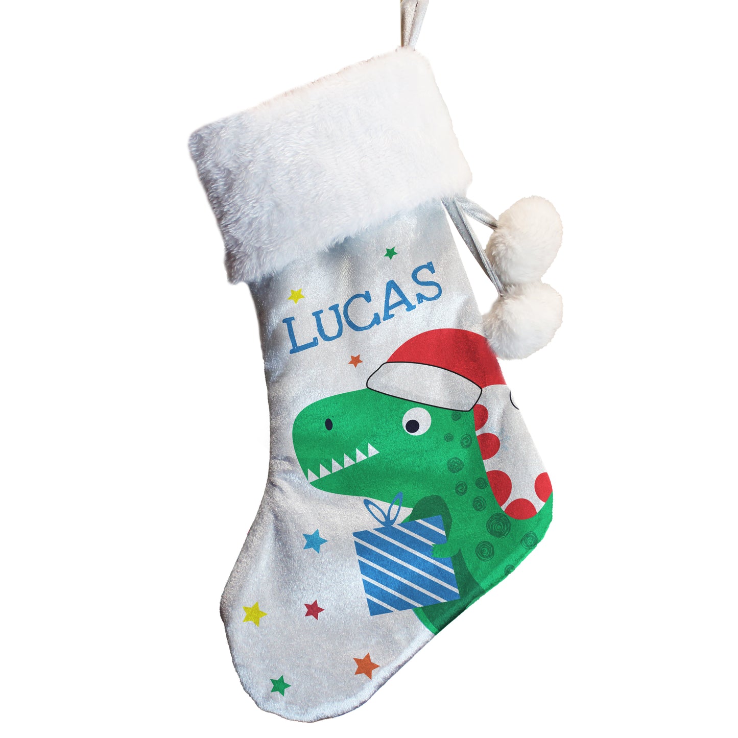 Personalised Dinosaur Christmas Stocking – Children's Christmas Gift - image 4