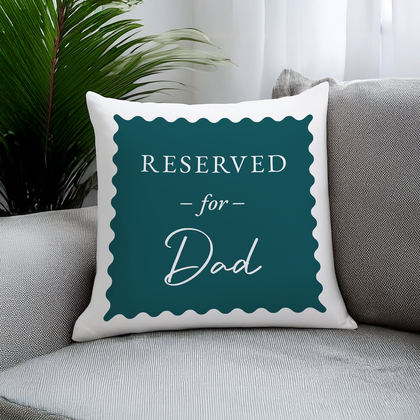 Personalised Deep Teal Reserved For Cushion – Birthday Funny Home Gift - image 3