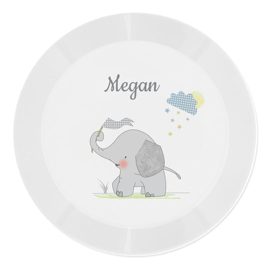Personalised Hessian Elephant Plastic Plate - image 2