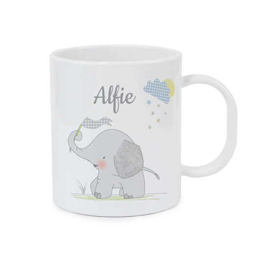 Personalised Hessian Elephant Plastic Mug - image 2