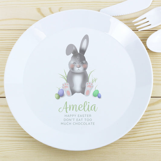 Personalised Easter Bunny Plastic Plate - image 2
