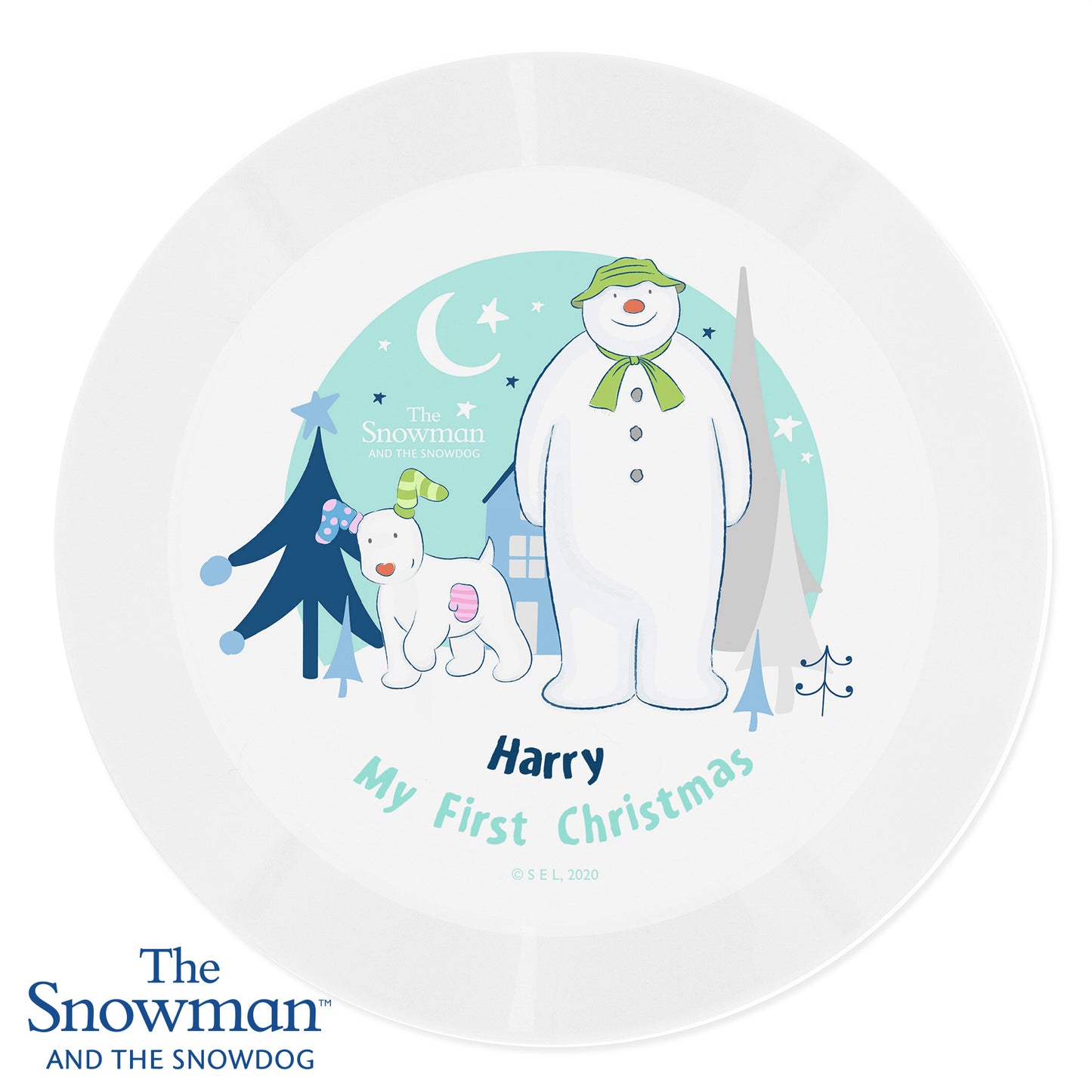 Personalised The Snowman and the Snowdog Plastic Plate - image 2