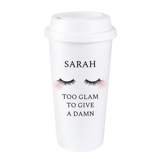 Personalised Eyelashes Insulated Reusable Eco Travel Cup - image 2