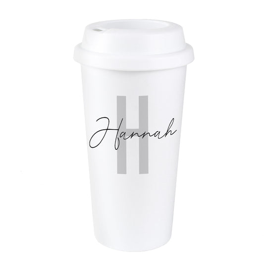 Personalised Initial & Name Insulated Reusable Eco Travel Cup - image 2