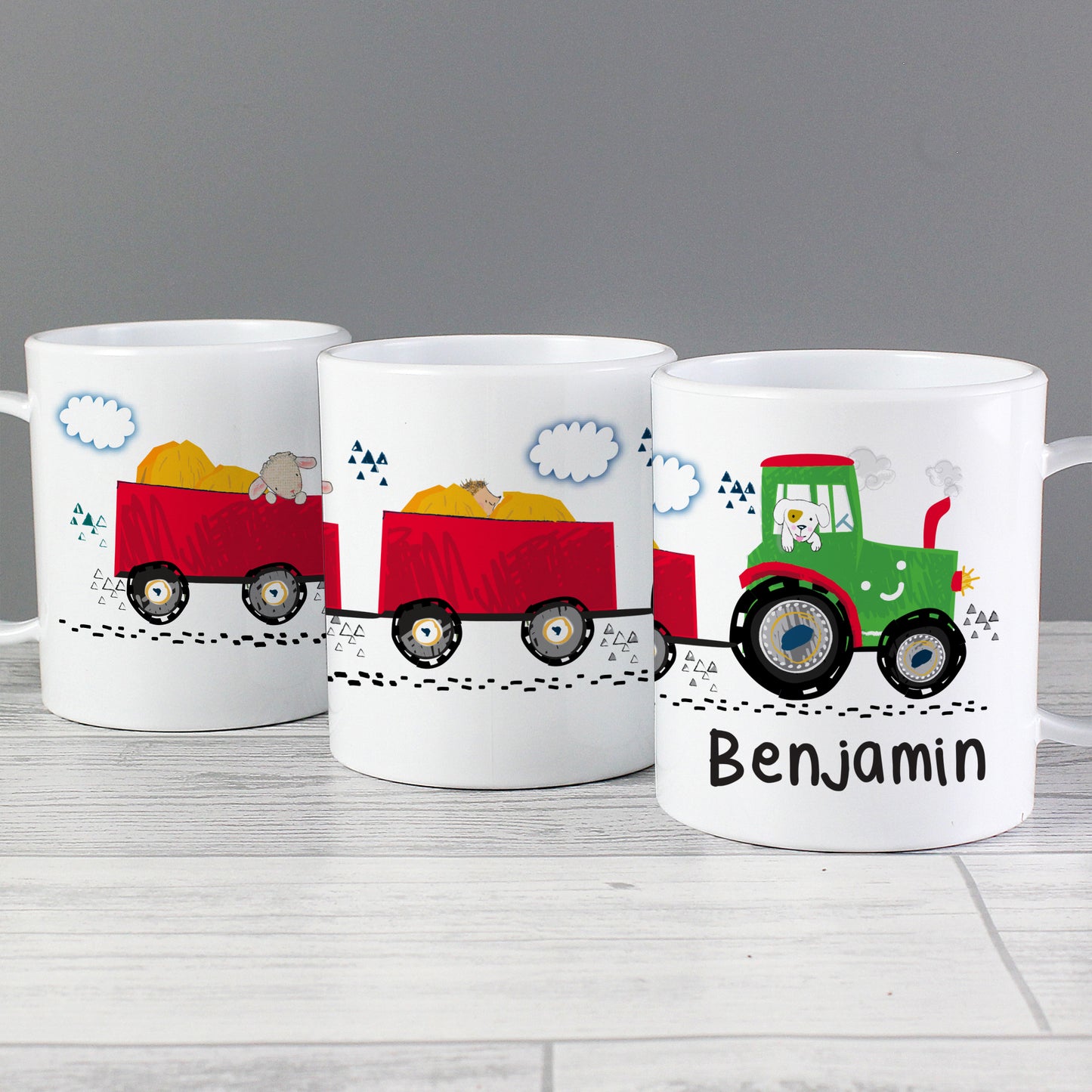 Personalised Tractor Plastic Mug - image 4